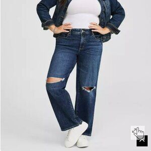 TORRID mid rise wide leg jeans size 22 Tall